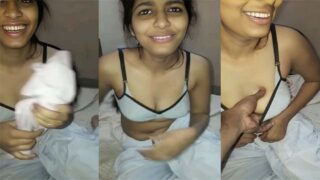 White Dresses College Girl Enjoying With Her Lover