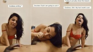 Indian Wife Sucking Husband Dick and Taking Cum In Mouth