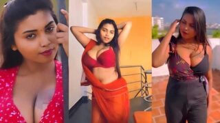 Elakkiya nude showing in red dress