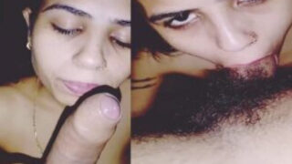 Wife sucking and giving blowjob to her husband