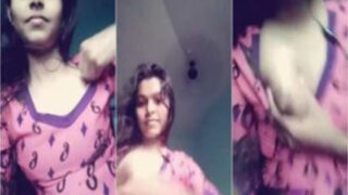 Desi beautiful college girl showing her tiny tits