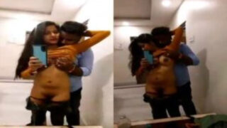 Indian lovers hot xxx sex in front of mirror